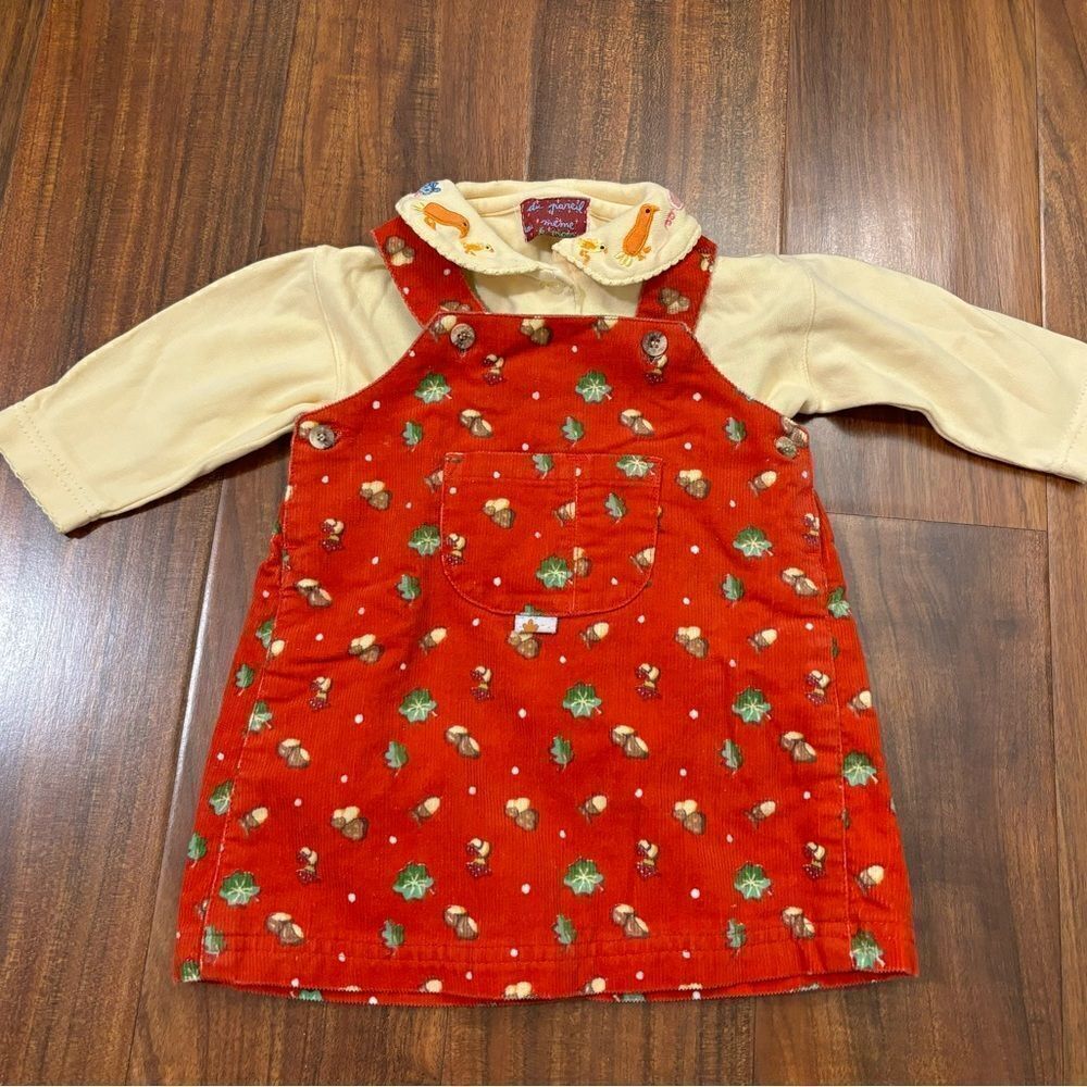 Du Pareil au Même 3 piece fall set dress long sleeve onesie and pants